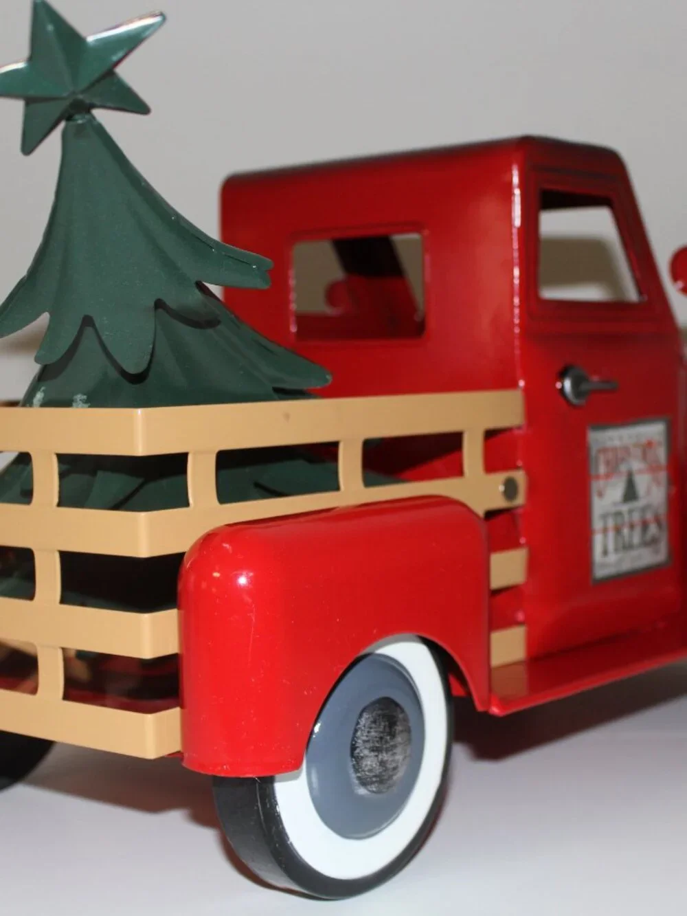 Farm Fresh Christmas Tree Red Metal Steel Pick Truck Large 18